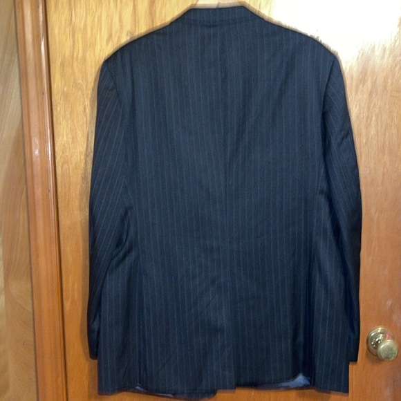 •JONES NEW YORK•100% WOOL CLASSIC MENS PIN STRIPE BLAZER SIZE 46R EUC - Picture 3 of 9